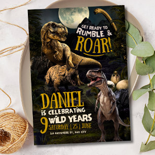 Dinosaur Geburtstagsparty, Roaring T Rex Jurassic Einladung