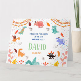 Dinosaur Geburtstagsparty Thema Dankeschön Karte