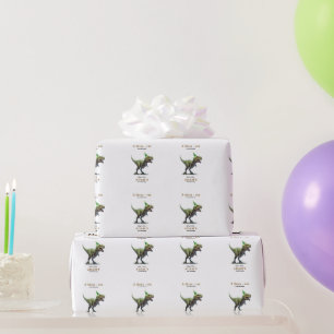 Dinosaur Geburtstagsthema Drei Rex Dino Jungen Par Geschenkpapier