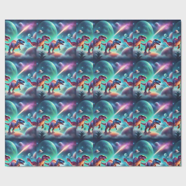 Dinosaur  geschenkpapier (Saum)