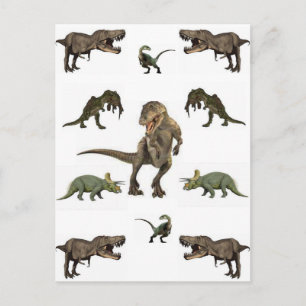 Dinosaur-Geschenkpapier Postkarte