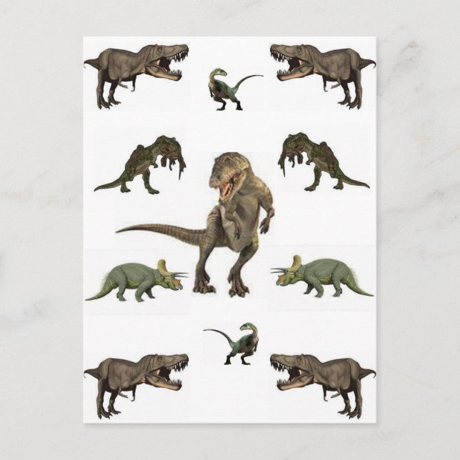 Dinosaur-Geschenkpapier Postkarte (Vorderseite)