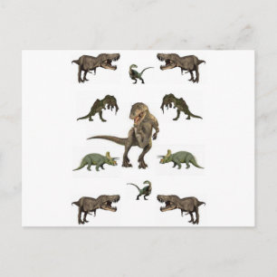 Dinosaur-Geschenkpapier Postkarte