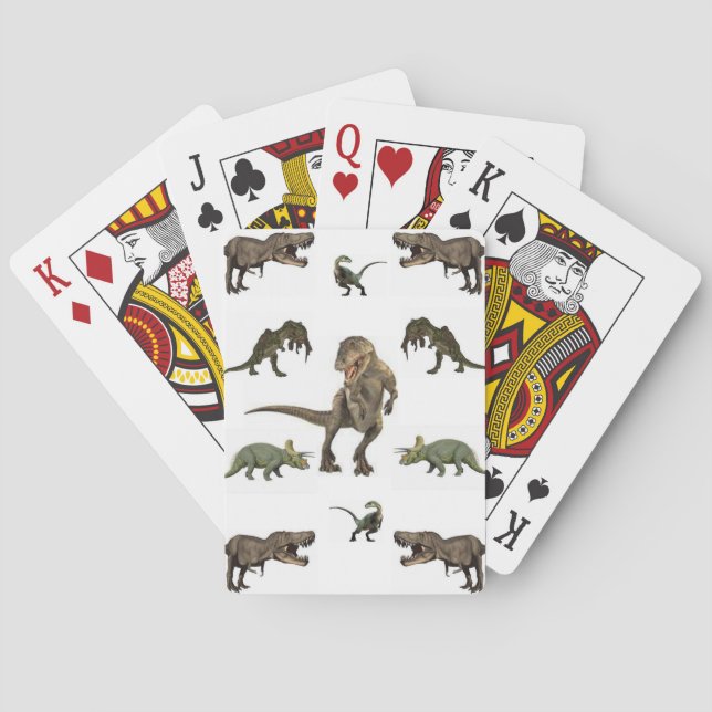 Dinosaur-Geschenkpapier Spielkarten (Rückseite)