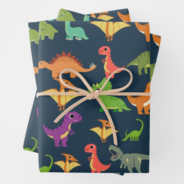 Dinosaur-Geschenkverpackungspapier Geschenkpapier Set (Beispiel)
