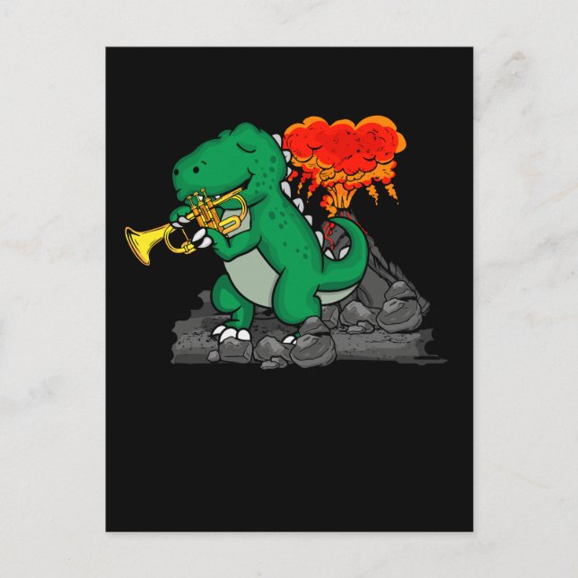 Dinosaur Gift Kids Trumpet Music Big Band Trumpet Postkarte (Vorderseite)