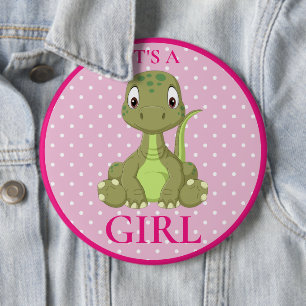 Dinosaur Girl Baby Dusche T Rex Button