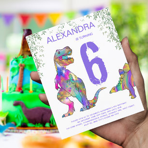 Dinosaur Girls 6. Geburtstagsfeier Lila Budget