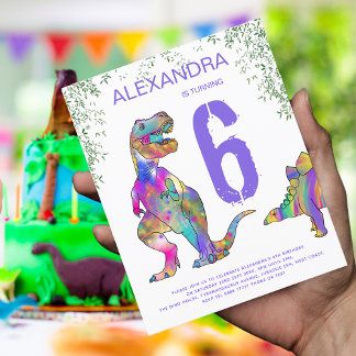 Dinosaur Girls 6. Geburtstagsparty Lila Budget