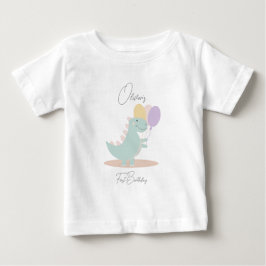 Dinosaur Girly Pink Blue Lilac Birthday Party Baby T-shirt