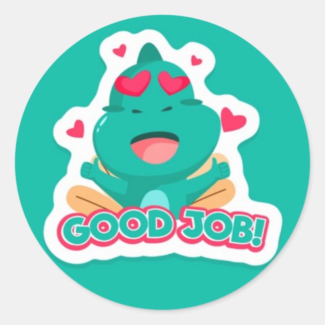 Dinosaur Good Job Sticker (Vorderseite)