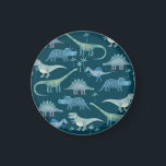 Dinosaur Green Magnet<br><div class="desc">Viele kleine Dinosaurier auf tiefgrünem Hintergrund. Ideal für Paläontologen. Originelle Kunst von Nic Squirrell.</div>