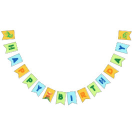 Dinosaur Green Orange and Blue Birthday Wimpelkette