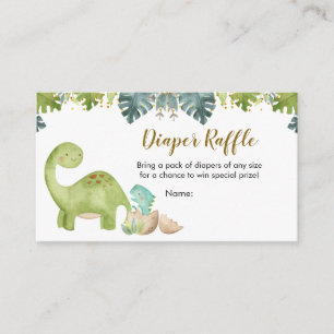 Dinosaur Greenery Baby Duwer Winzer Raffle Card Begleitkarte