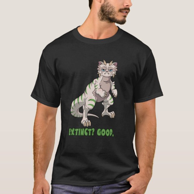 Dinosaur Grumpy Cat - Ausgestorben Gut. T-Shirt (Vorderseite)