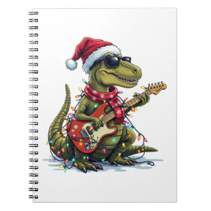 Dinosaur Guitar Player Xmas Notizblock