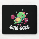 Dinosaur Gym Fitness Lifting Weights Workout Cute  Mousepad<br><div class="desc">Dinosaur Gym Fitness Lifting Weights Workout Cute Dino Sore</div>