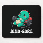 Dinosaur Gym Workout Fitness Lifting Weights Cute  Mousepad<br><div class="desc">Dinosaur Gym Workout Fitness Lifting Weights Cute Dino Sore 1</div>