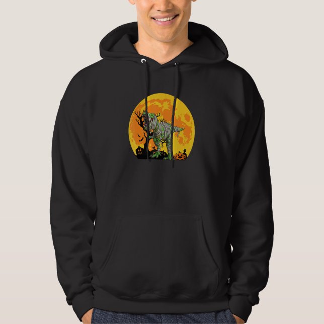 Dinosaur Halloween Mummy Saurus Rex Quote Pumpkin Hoodie (Vorderseite)