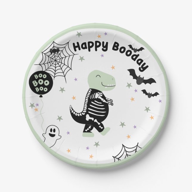 Dinosaur Halloween Party Dekoration Pappteller (Vorderseite)