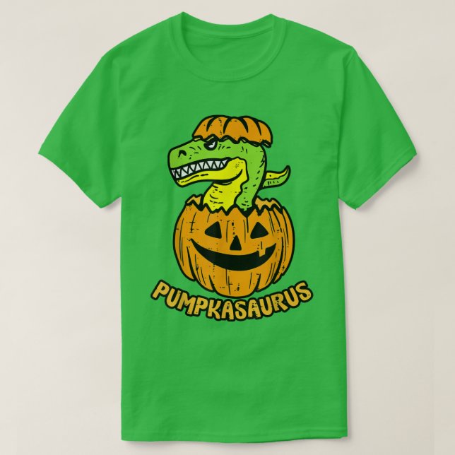 Dinosaur Halloween Pumpkasaurus Pumpkin Boy Tre T-Shirt (Design vorne)