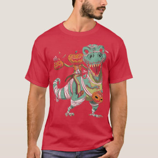 Dinosaur Halloween Spooky Saurus T Re Pumpkin Kids T-Shirt