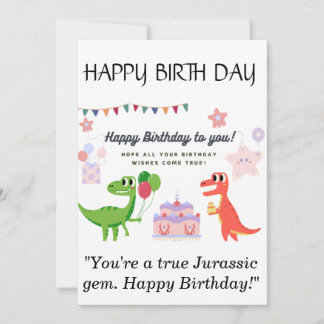 Dinosaur Happy Birthday Card Feiertagskarte