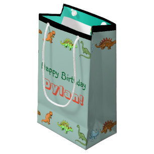 Dinosaur Happy Birthday Personalisiert Bag Kleine Geschenktüte