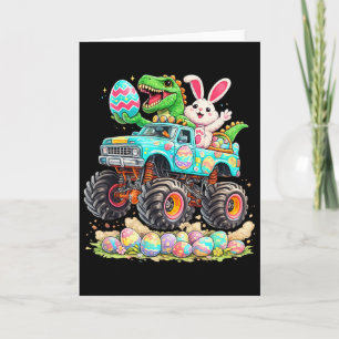 Dinosaur-Hase Mit Lastwagen Ostern Lustige Eier-Su Karte