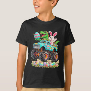 Dinosaur-Hase Mit Lastwagen Ostern Lustige Eierjag T-Shirt