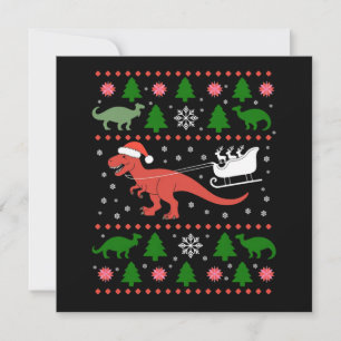 Dinosaur hässlicher Weihnachtspullover Dino T-Rex Feiertagskarte