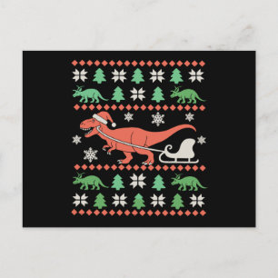 Dinosaur hässlicher Weihnachtspullover T Rex Weihn Postkarte