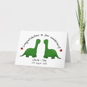 Dinosaur-Hochzeitstag Karte