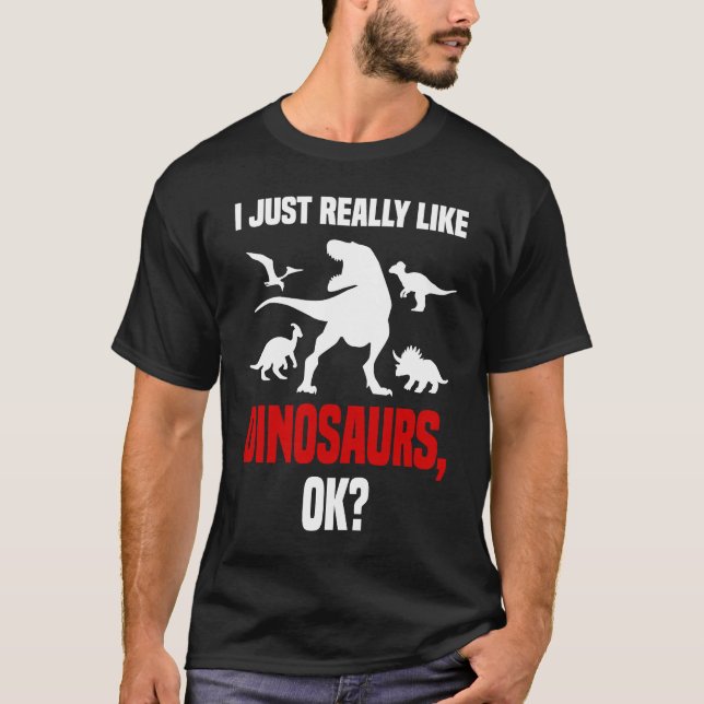 Dinosaur  I Love Dinosaurs Roaring Rex Dino T-Shirt (Vorderseite)