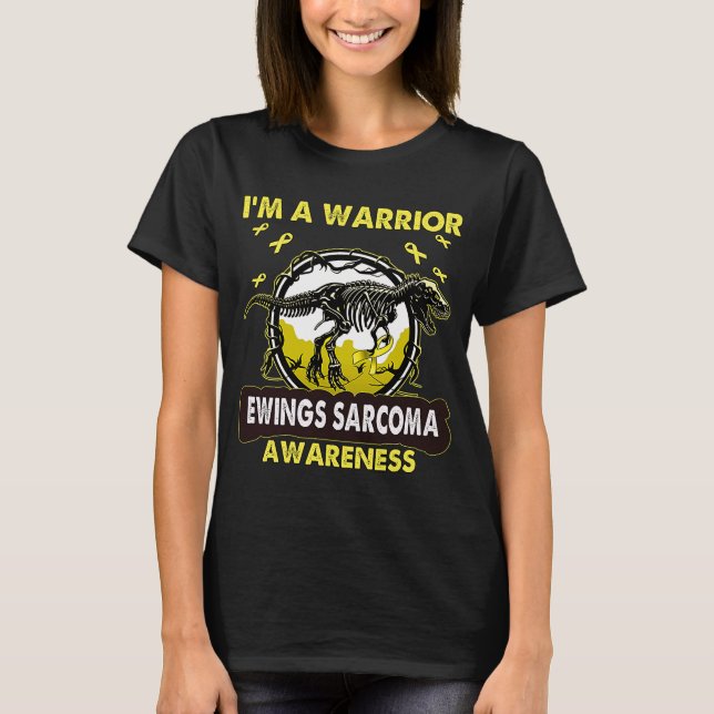 Dinosaur Ich bin ein Krieger EWINGS SARCOMA Bewuss T-Shirt (Vorderseite)