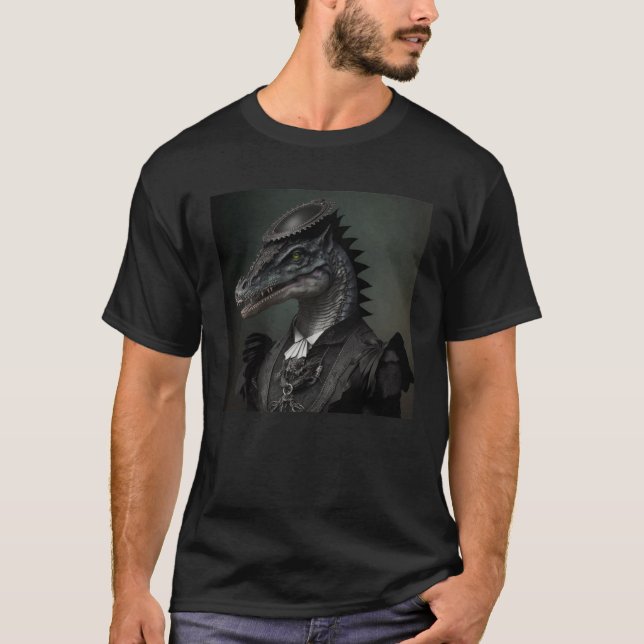 Dinosaur in Goth Style Gothic Artwork T-Shirt (Vorderseite)