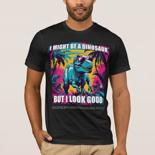 Dinosaur in Shades Funny Tee – Prehistoric Meme (Vorderseite)