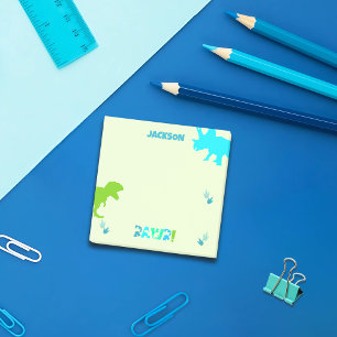 Dinosaur-Individuelle Name oder Text Post-it Klebezettel