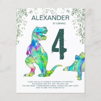 Dinosaur Jungle Geburtstagsparty Einladung Flyer