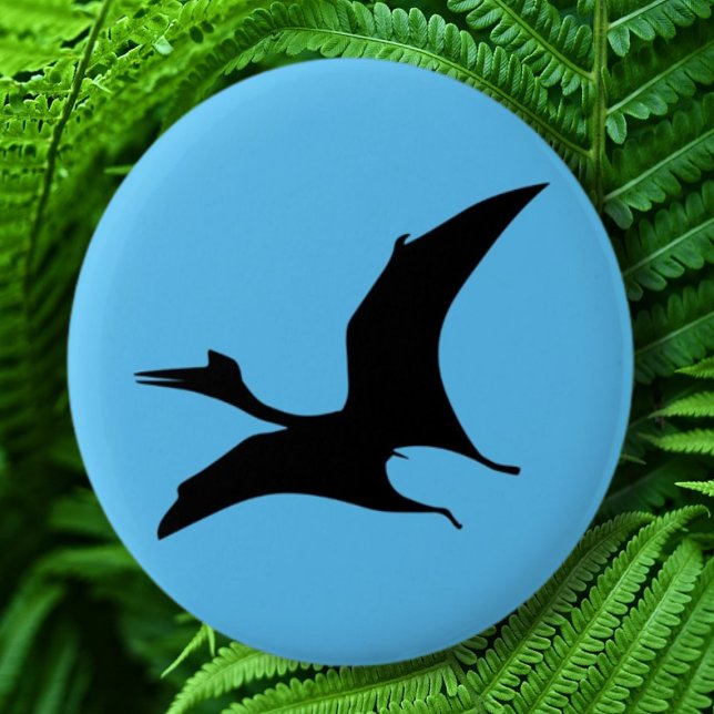 Dinosaur Jurassic Blue Button (Buy party badges for all occasions and personalities at Love Dinosaurs)