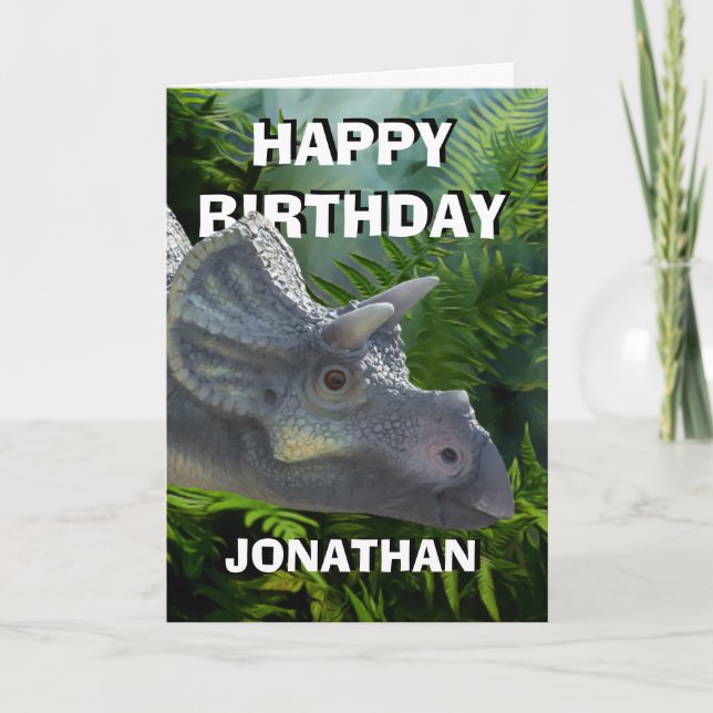 Dinosaur Jurassic Jungle Party Card Karte (Vorderseite)