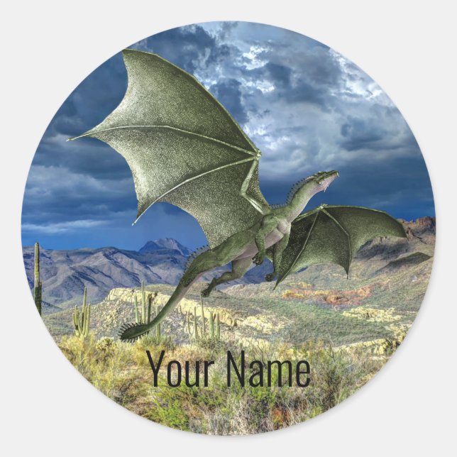 Dinosaur Jurassic Park Name Beautiful Runder Aufkleber (Vorderseite)