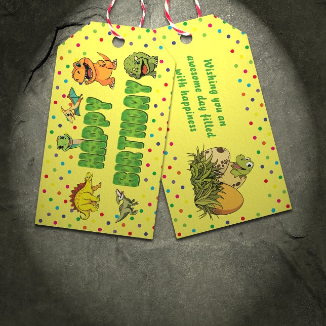 Dinosaur Jurassic Prähistorischer Spaß Cartoon Geb Geschenkanhänger (Von Creator hochgeladen)