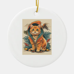 Dinosaur-Katzen-Entdecker Keramik Ornament