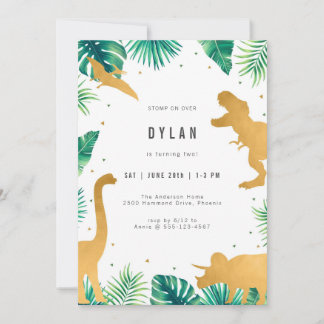 Dinosaur Kids Birthday Party Invitation Einladung