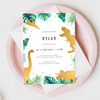 Dinosaur Kids Birthday Party Invitation Einladung