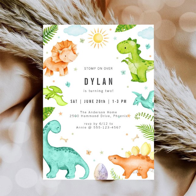 Dinosaur Kids Birthday Party Invitation Einladung (Von Creator hochgeladen)