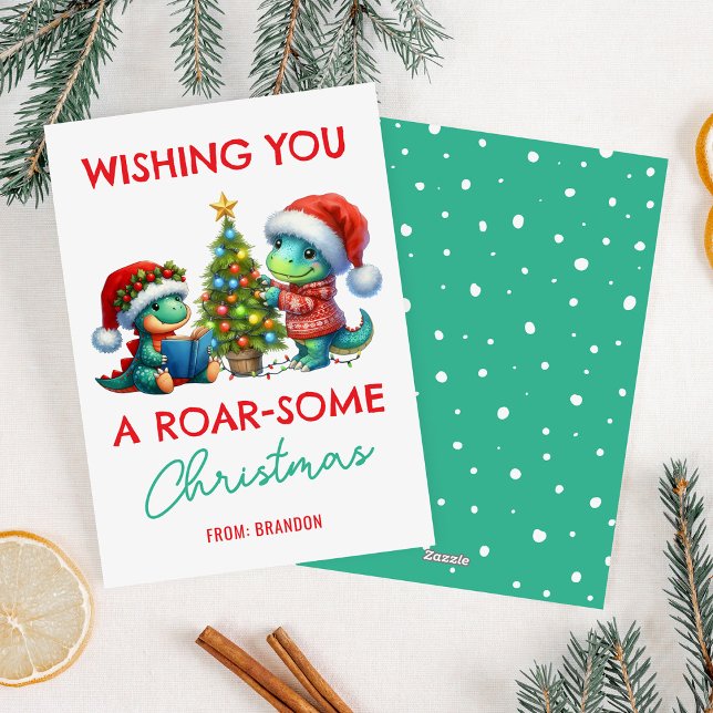 Dinosaur Kids Classroom Christmas Feiertagskarte (Von Creator hochgeladen)