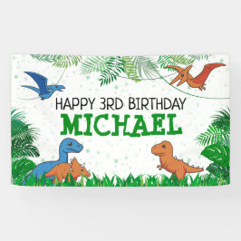 Dinosaur Kids Dino Jurassic Trex Boy Birthday Banner