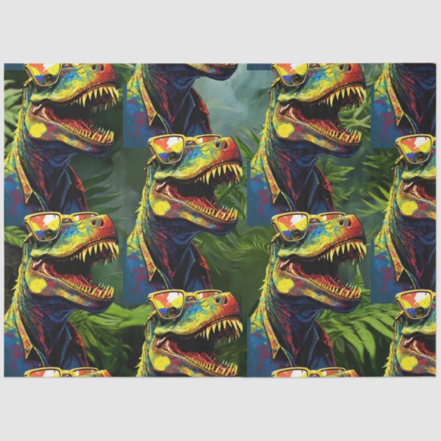 Dinosaur Kids T Rex Jurassic Cool Seidenpapier (Vorderseite)